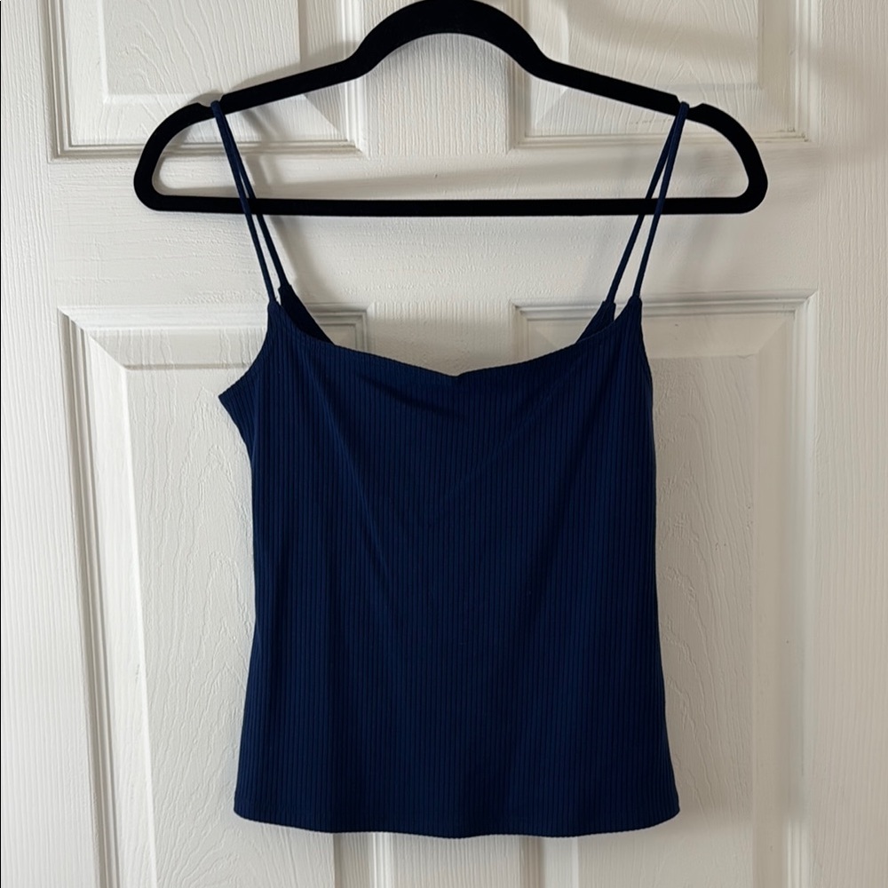 Reformation Jeans Navy Blue Fitted Sleeveless Tank Top - sz MEDIUM m